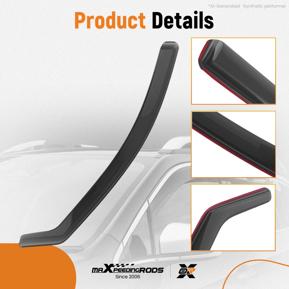 4pcs Rain Guards compatible for Hyundai Kona 2017-2023 Wind Deflectors In-Channel