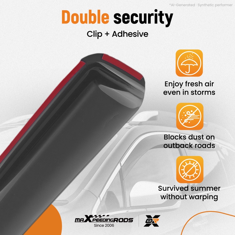 4pcs Rain Guards compatible for Hyundai Kona 2017-2023 Wind Deflectors In-Channel
