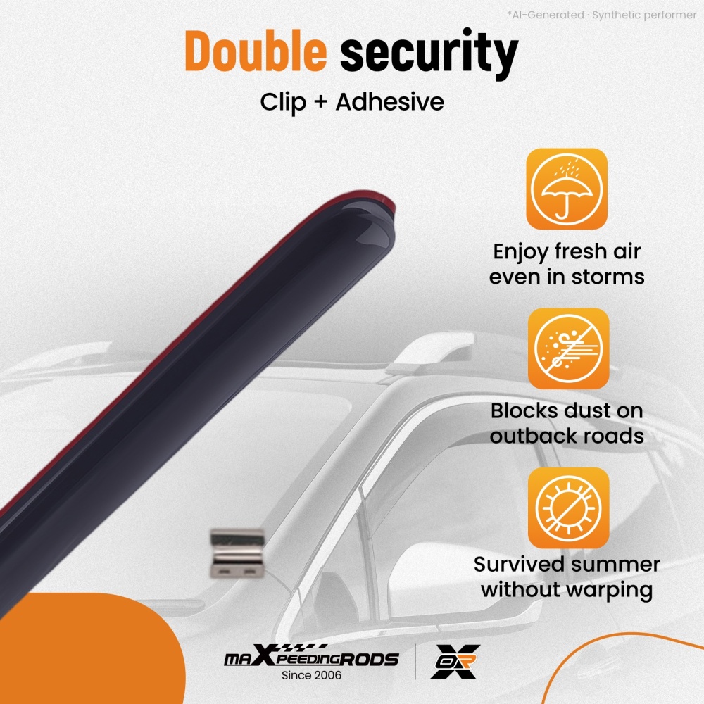Acrylic Front Wind Deflectors compatible for Suzuki Jimny 1998-2018 3-Door Rain Guard