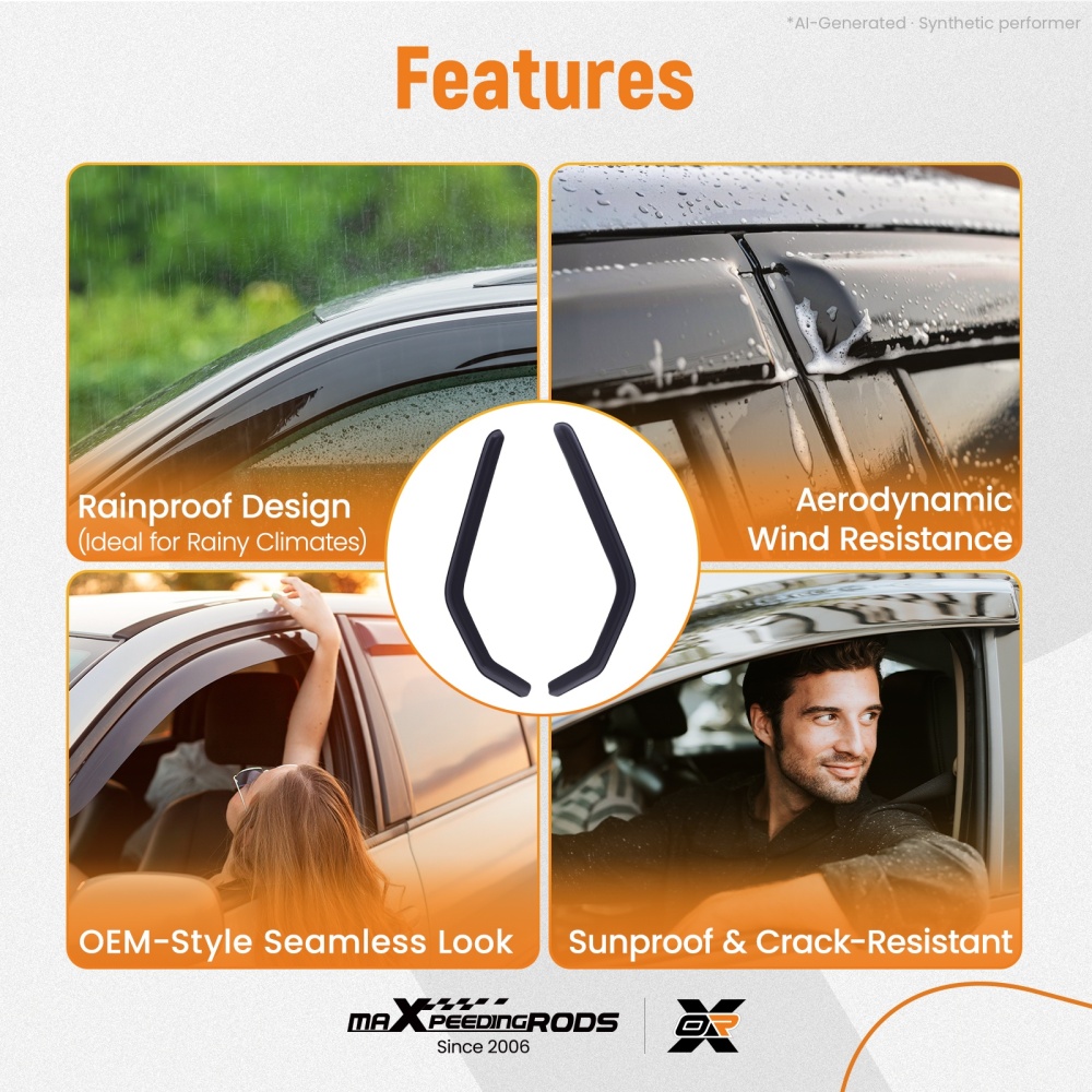 Acrylic Front Wind Deflectors compatible for Suzuki Jimny 1998-2018 3-Door Rain Guard