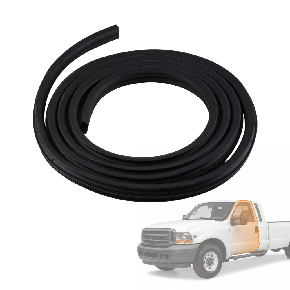 Door Seal Front Rubber compatible for Ford F-250 F-350 Super Duty 1999-2004 Black