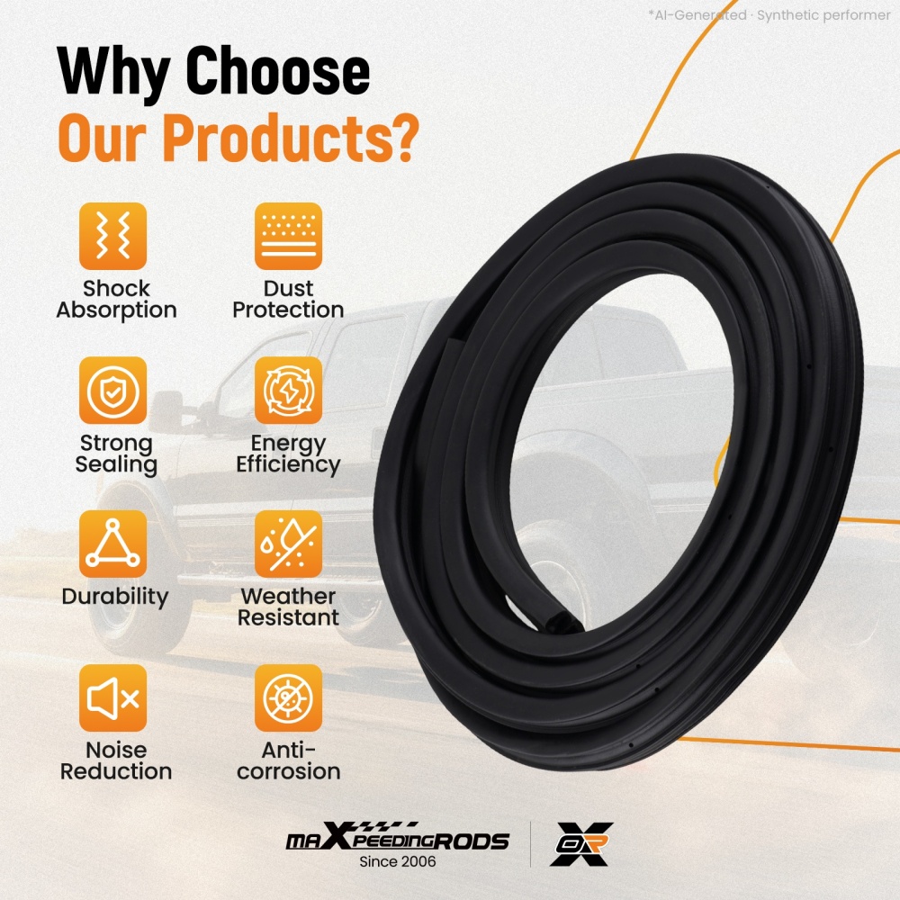 Door Seal Front Rubber compatible for Ford F-250 F-350 Super Duty 1999-2004 Black
