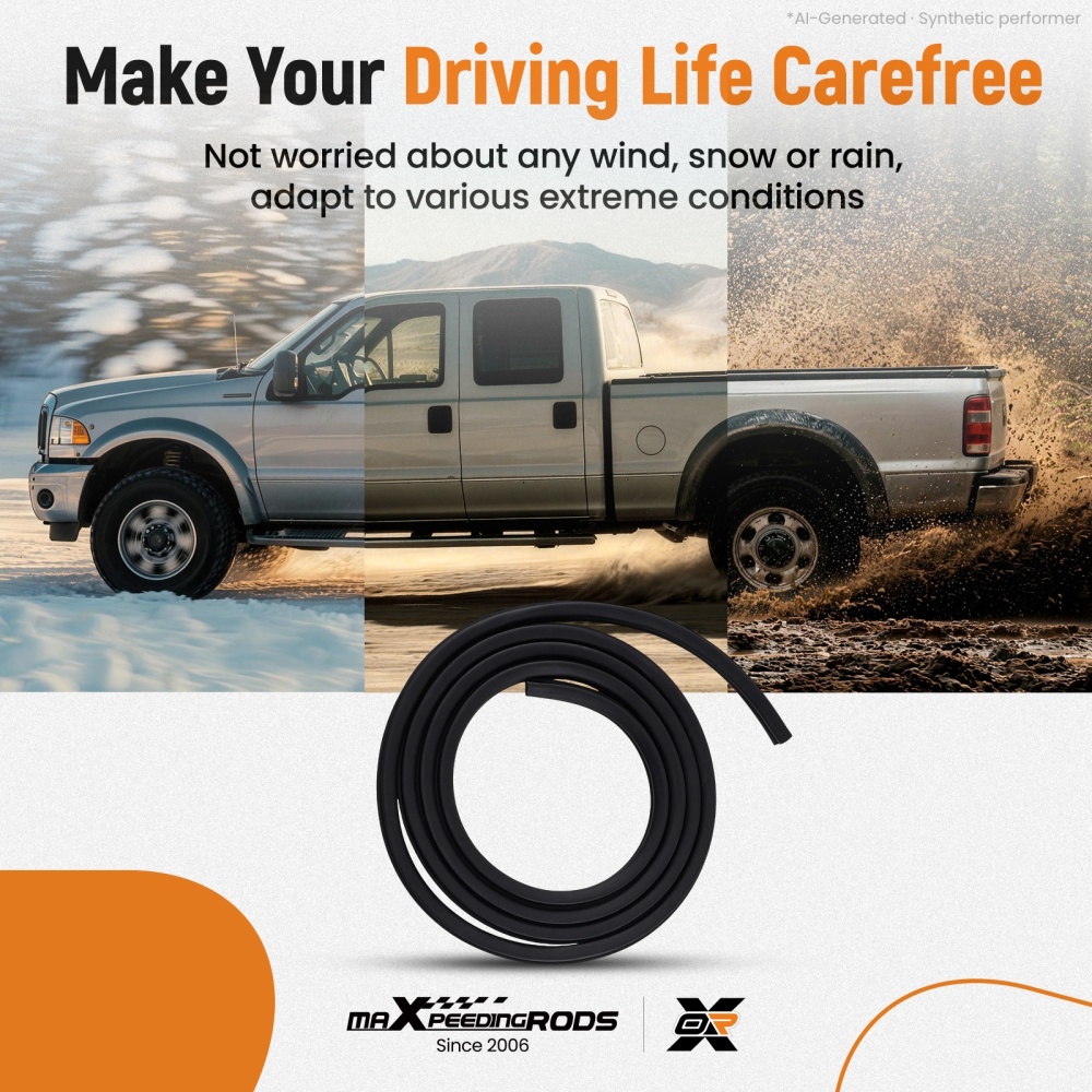 Door Seal Front Rubber compatible for Ford F-250 F-350 Super Duty 1999-2004 Black