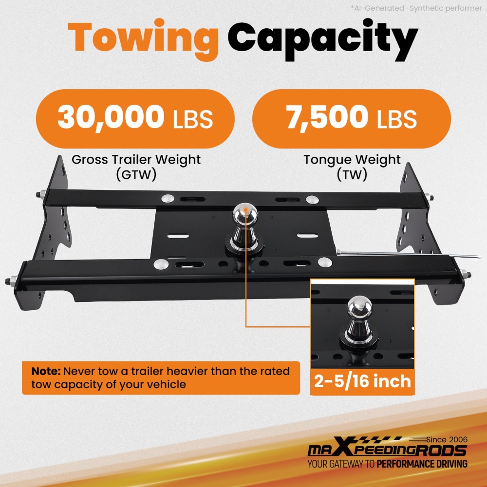 30000 LB Gooseneck Hitch compatible for Ford F-250/F-350 1999-2016