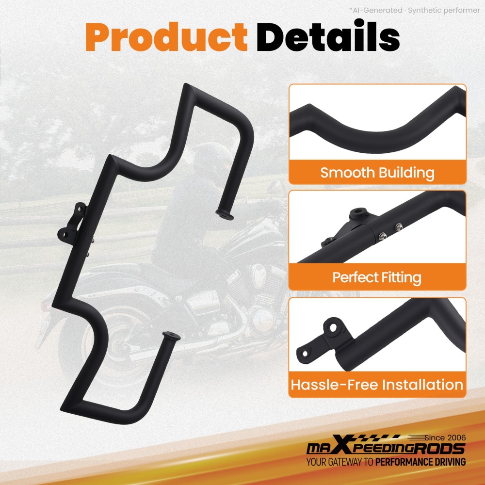 Front Black Engine Guard Crash Bar compatible for Honda VTX 1300 R/S/C/T Tourer All Years