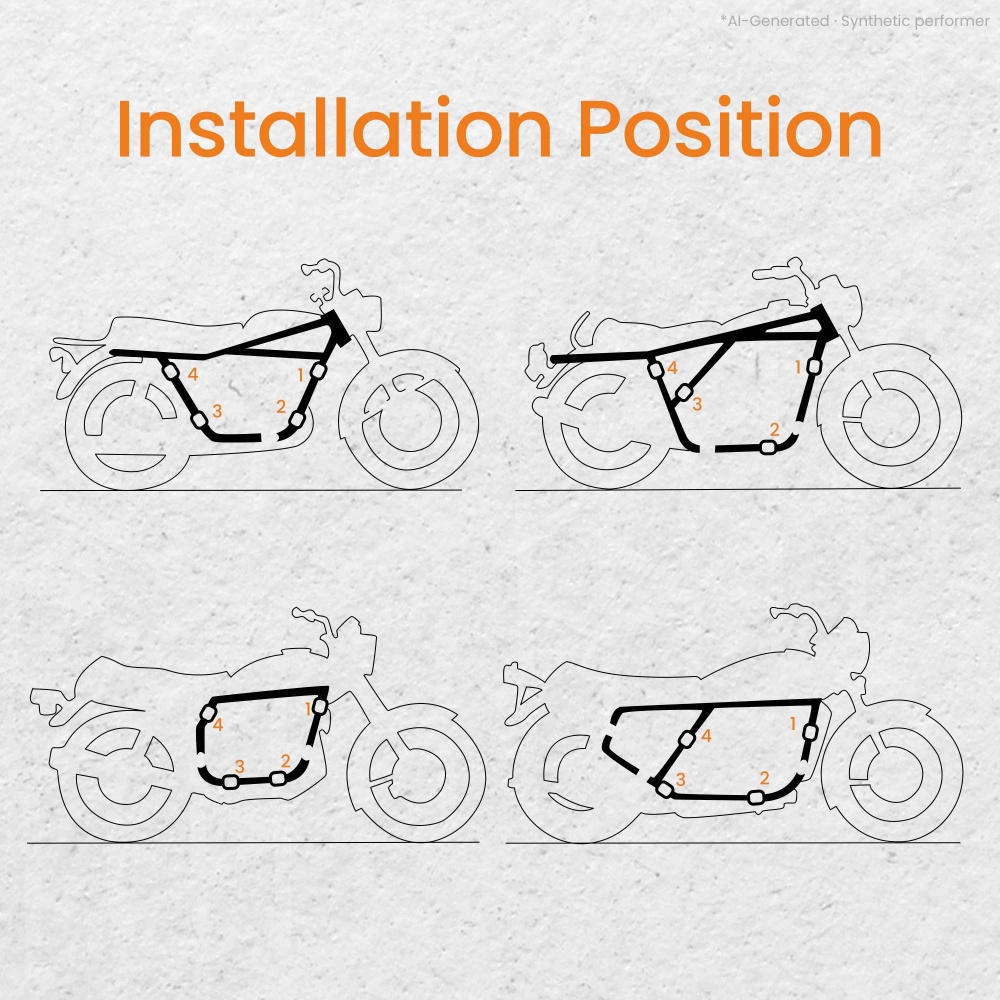 Sidecar Installation Kit compatible for Honda Yamaha 4 U-Clamp frame mount
