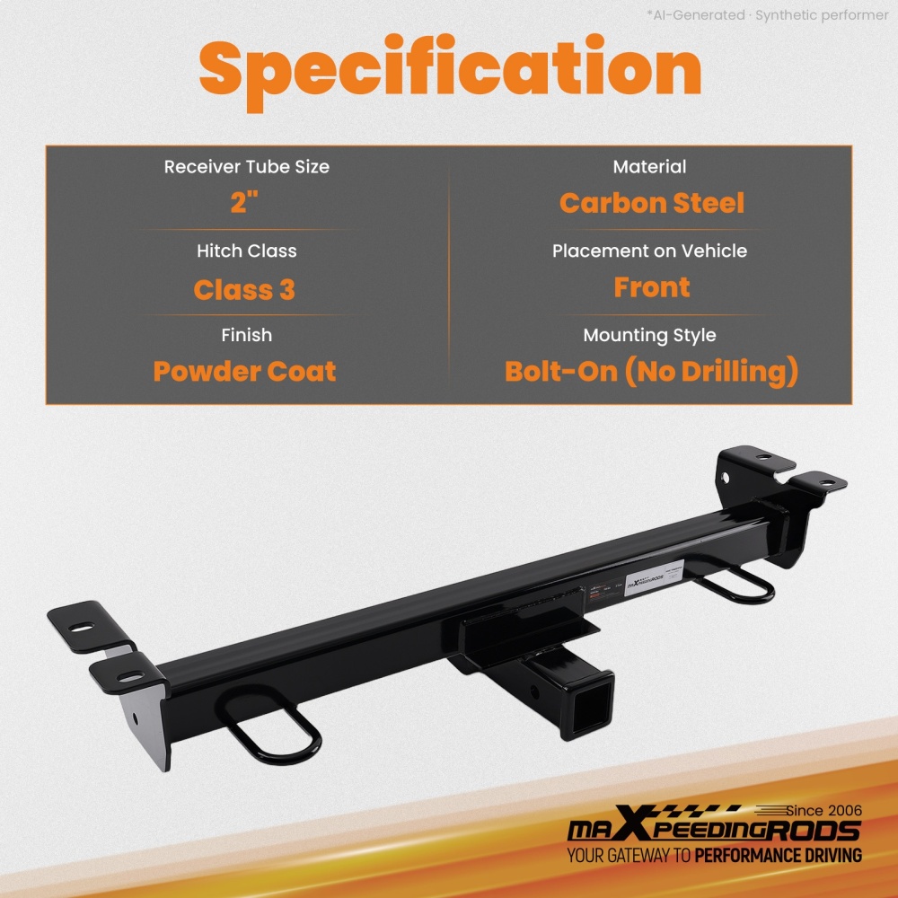Front Bolt-On Trailer Hitch compatible for Ford E-150 E-250 1991-2007 2in Class 3